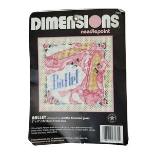 Vtg 1995 Dimensions #7161 Ballet Slipper Needlepoint Kit by Martha Freeman Glass